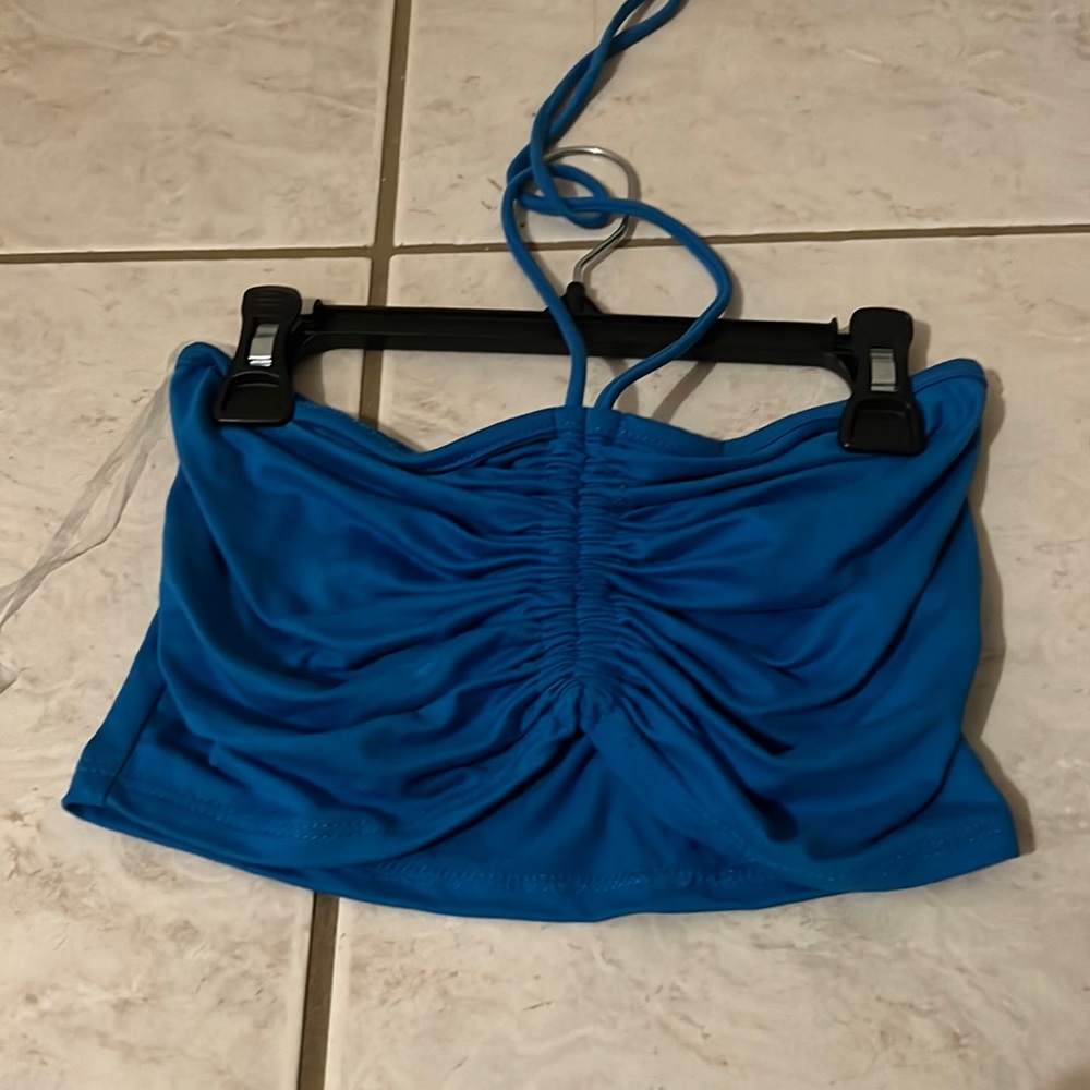 Blue crop top